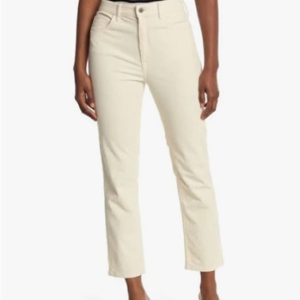 New Club Monaco Cream High Rise Corduroy Pants